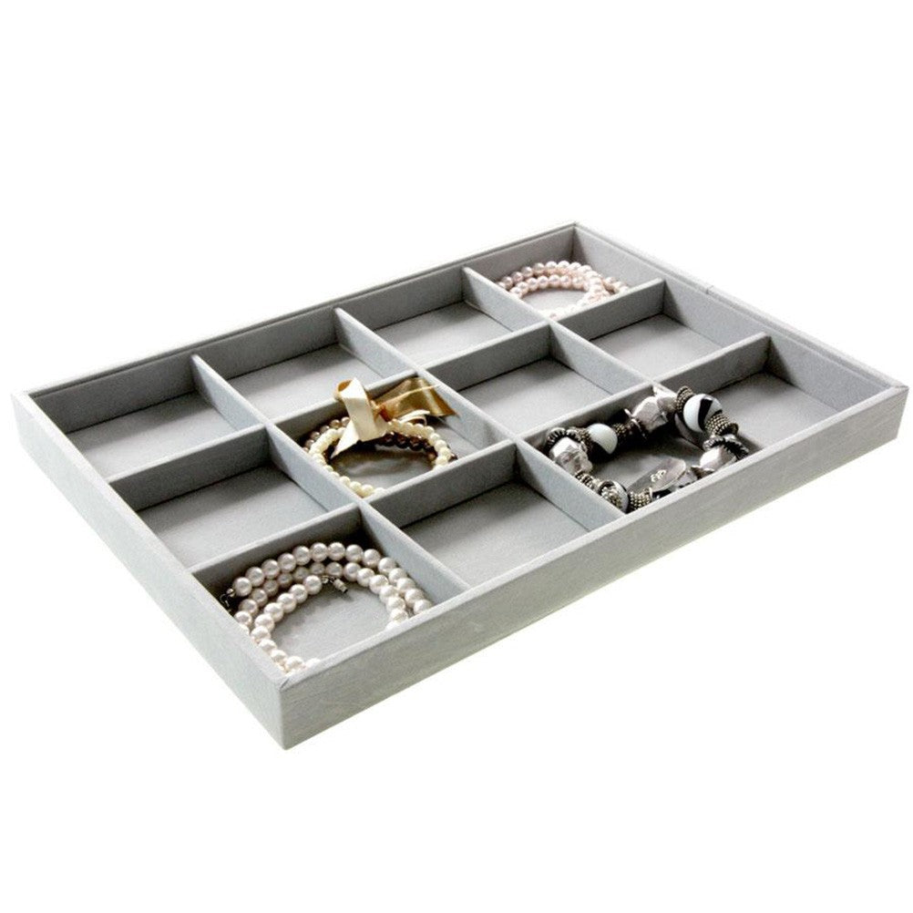 Plateau bijoux à 12 compartiments en velours