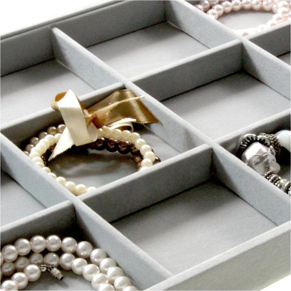 Plateau bijoux à 12 compartiments en velours
