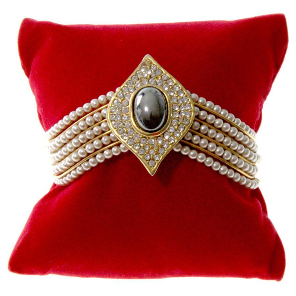 Coussin montre et bracelet en velours 8 x 8 cm