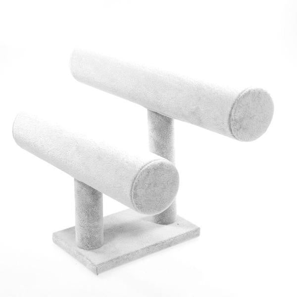 Jonc porte bracelet montre et chouchous velours à 2 rangs