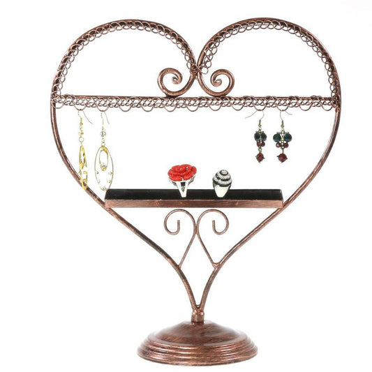 Presentoir pour bijoux Cœur mixte boucle d'oreille et bagues