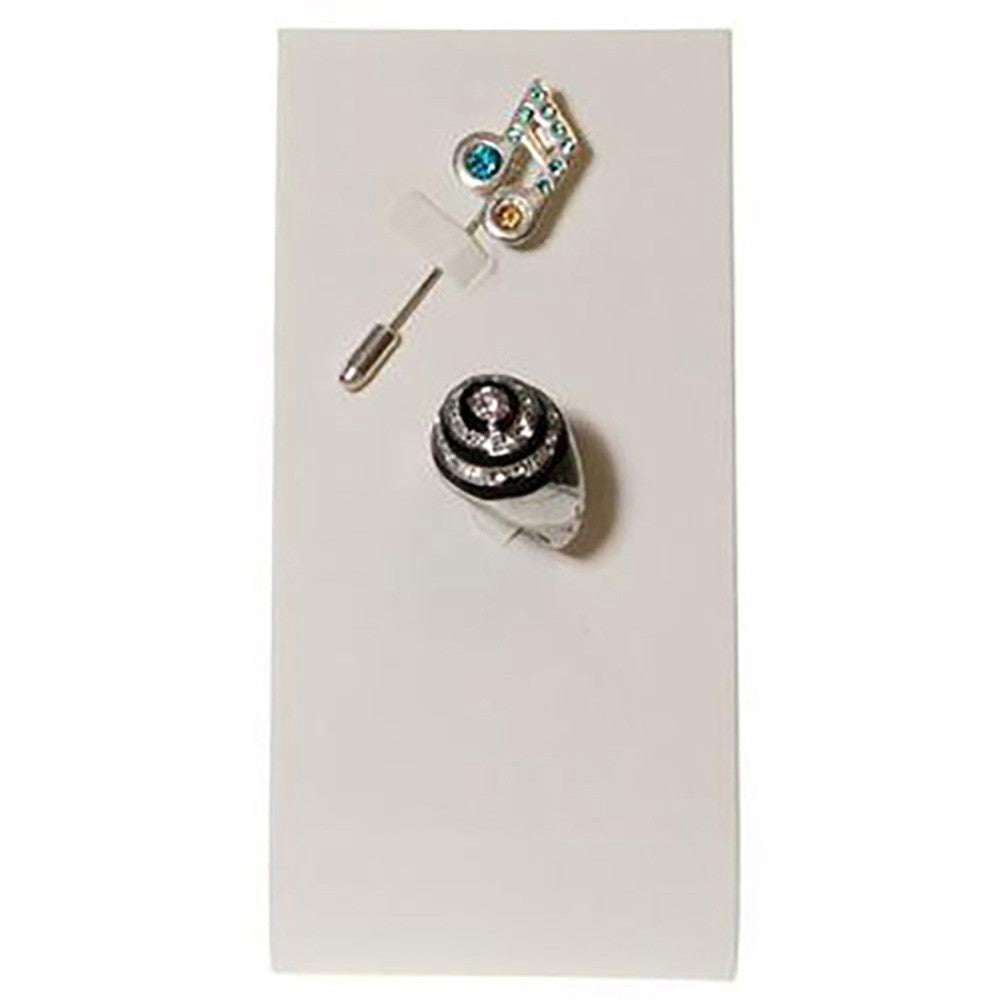 Porte bague et broche Toboggan en simili cuir (2 bagues)