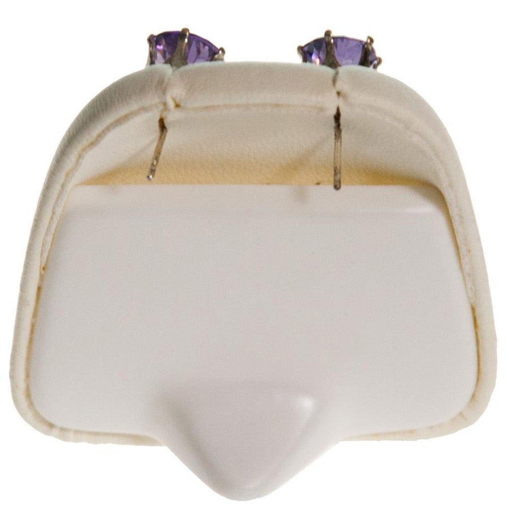 Mini support boucles d'oreilles simili cuir (1 paire) H 4 cm