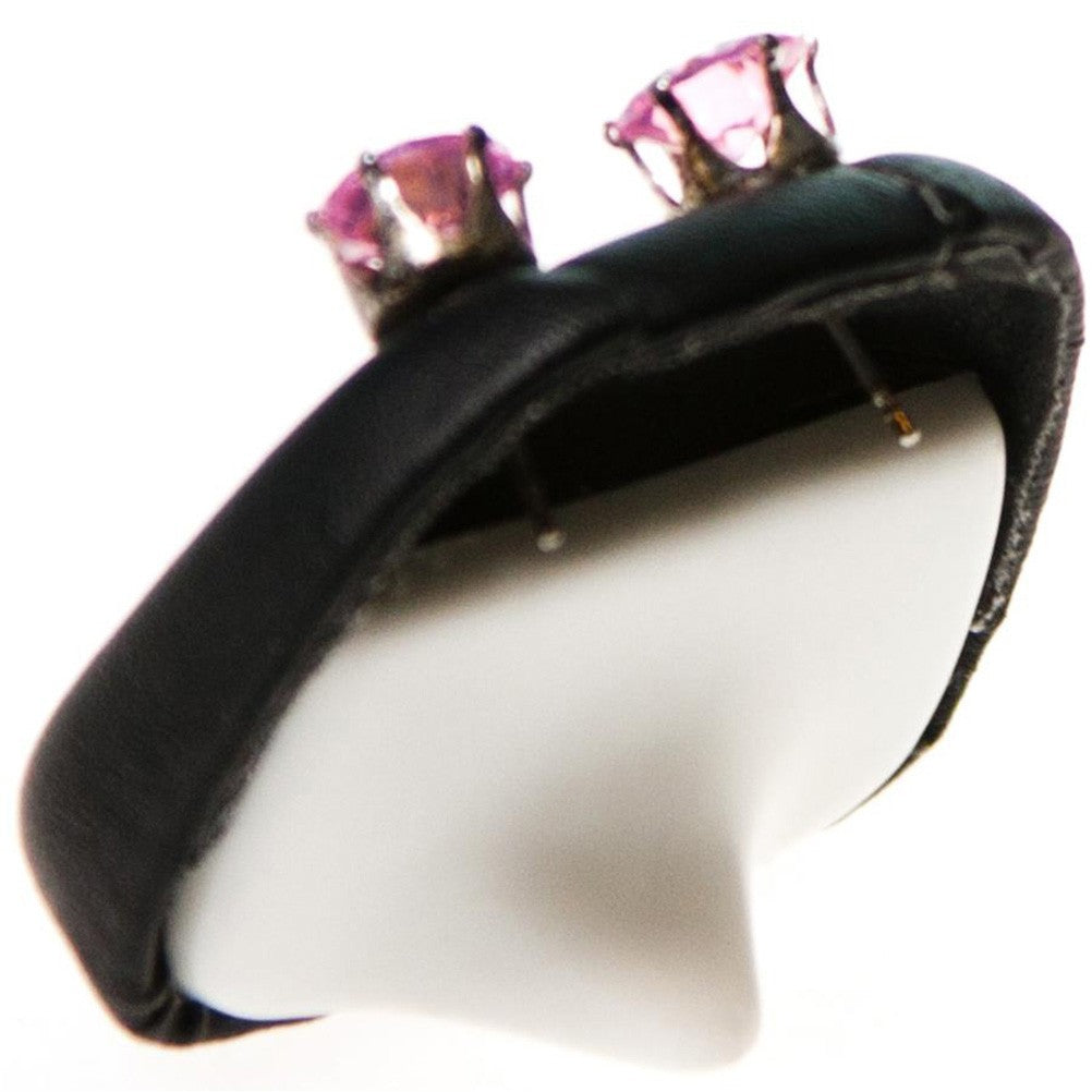 Mini support boucles d'oreilles simili cuir (1 paire) H 4 cm