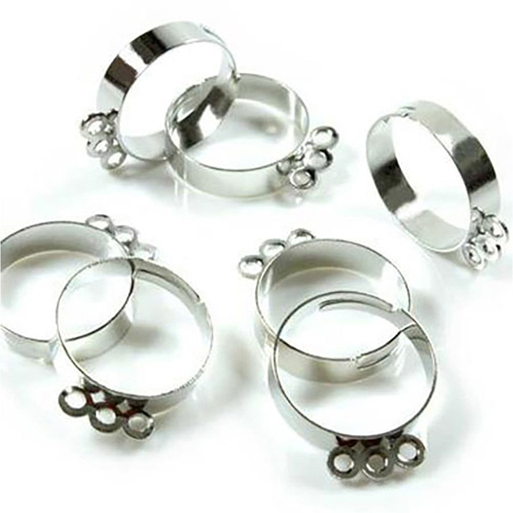 Supports à bagues réglables pour création bijoux (10 pièces)