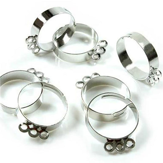 Supports à bagues réglables pour création bijoux (10 pièces)