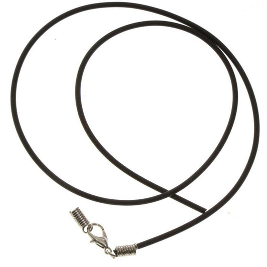 Colliers tour de cou 2 mm caoutchouc plein fermoir mousqueton (5 pièces)