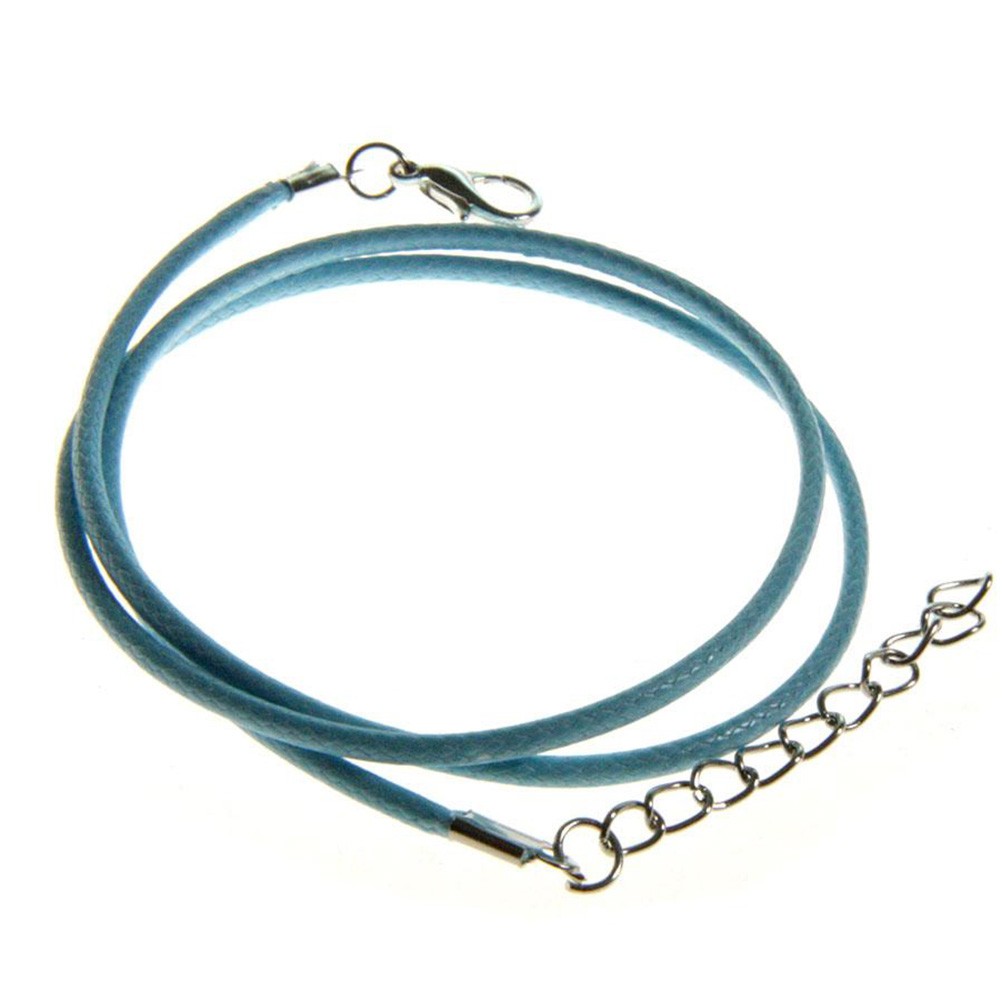 Colliers tour de cou 1,5 mm coton ciré fermoir mousqueton et chaînette (5 pièces)