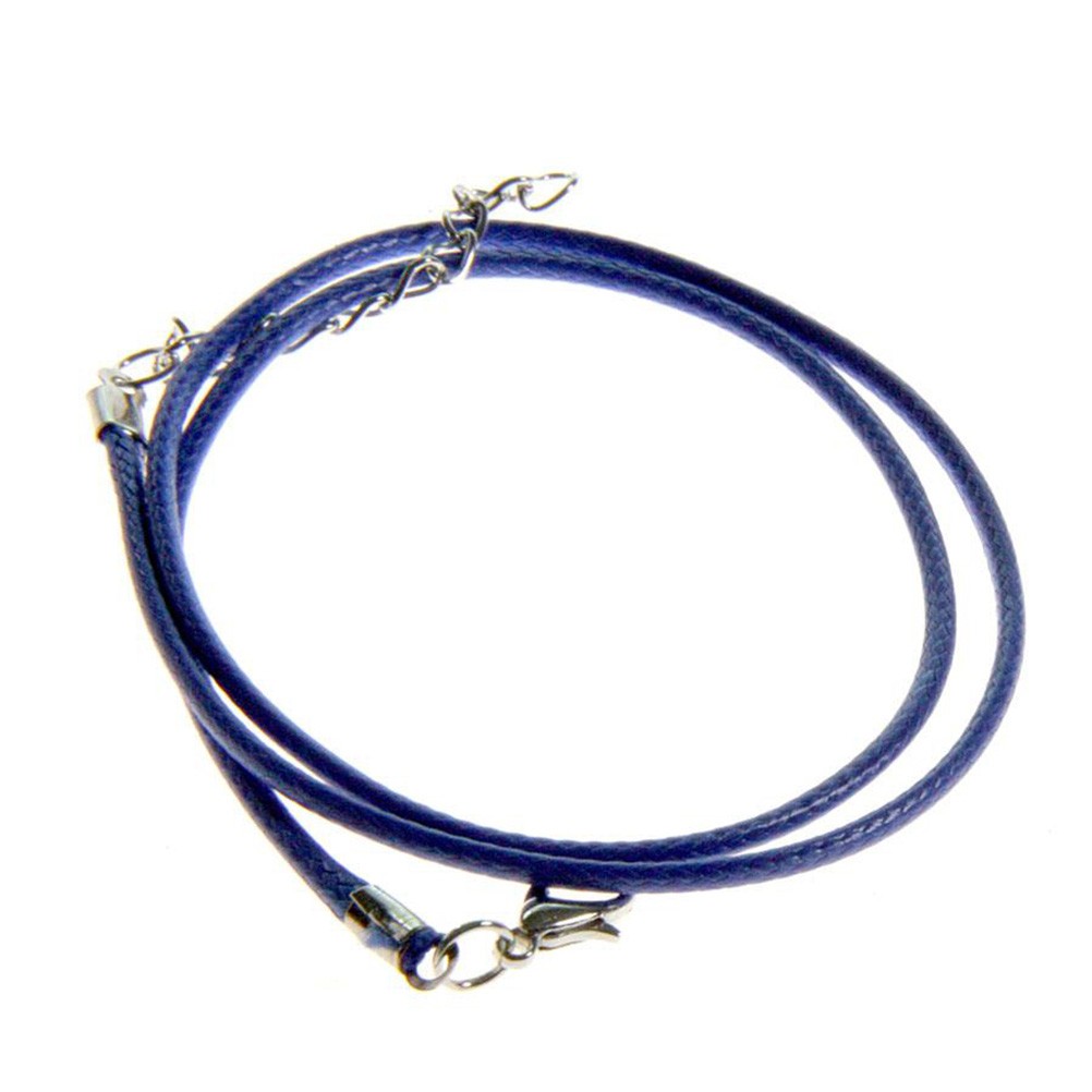 Colliers tour de cou 1,5 mm coton ciré fermoir mousqueton et chaînette (5 pièces)