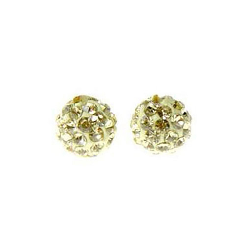 Perles shamballa rondes à strass cristal 12 mm (5 pièces)