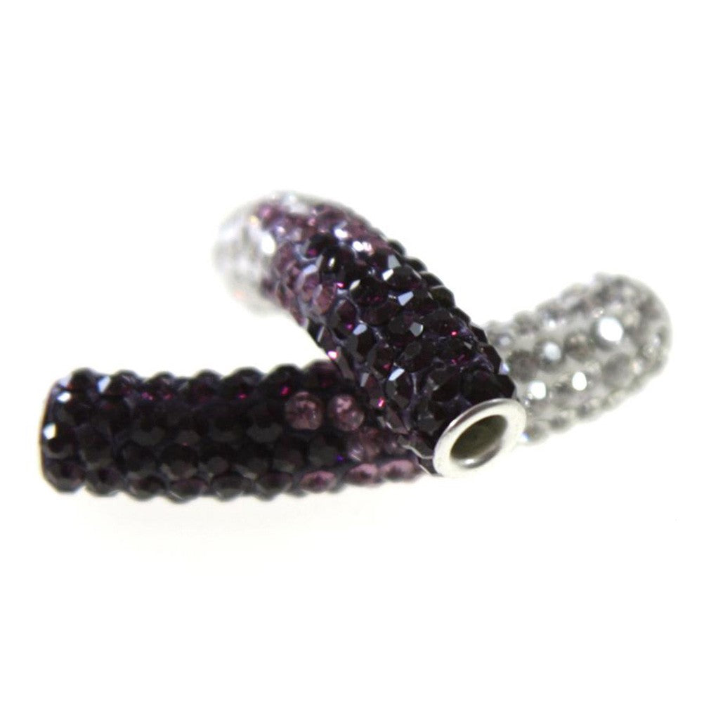Perles shamballa tubes bicolores dégradées 50 mm (1 pièce)
