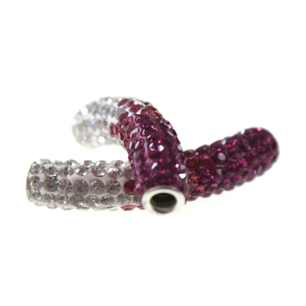 Perles shamballa tubes bicolores dégradées 50 mm (1 pièce)
