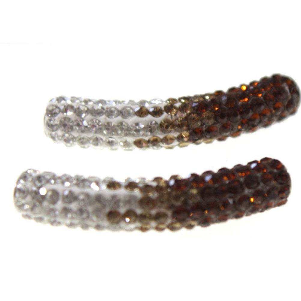 Perles shamballa tubes bicolores dégradées 50 mm (1 pièce)