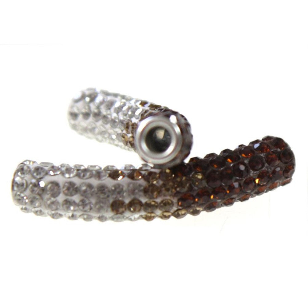 Perles shamballa tubes bicolores dégradées 50 mm (1 pièce)