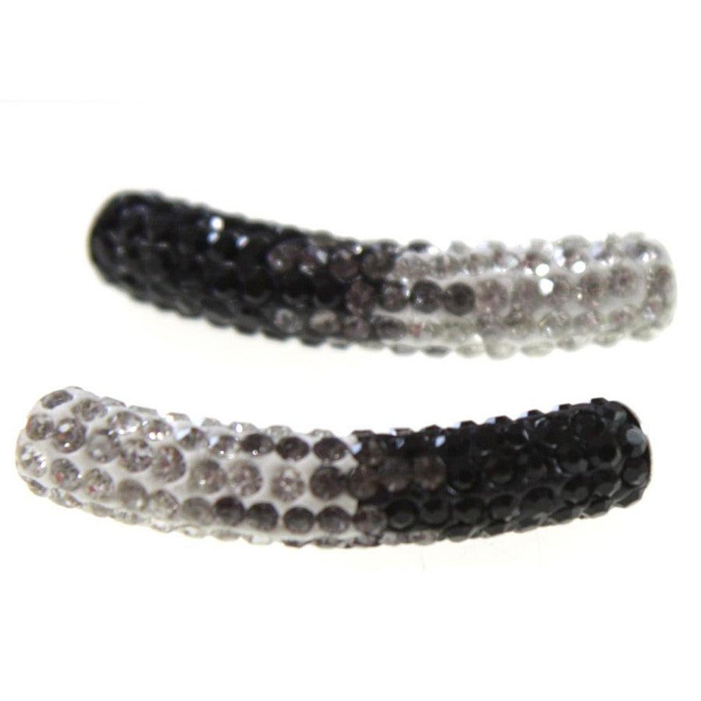 Perles shamballa tubes bicolores dégradées 50 mm (1 pièce)