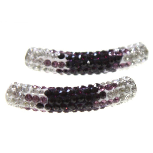 Perles shamballa tubes en cristal bicolores 45 mm (1 pièce)