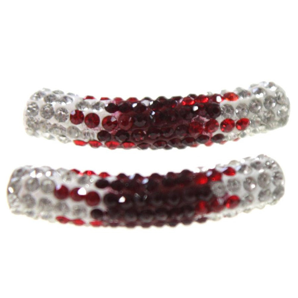 Perles shamballa tubes en cristal bicolores 45 mm (1 pièce)