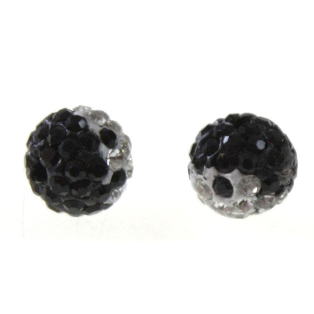Perles shamballa rondes bicolores dégradées 10 mm (5 pièces)