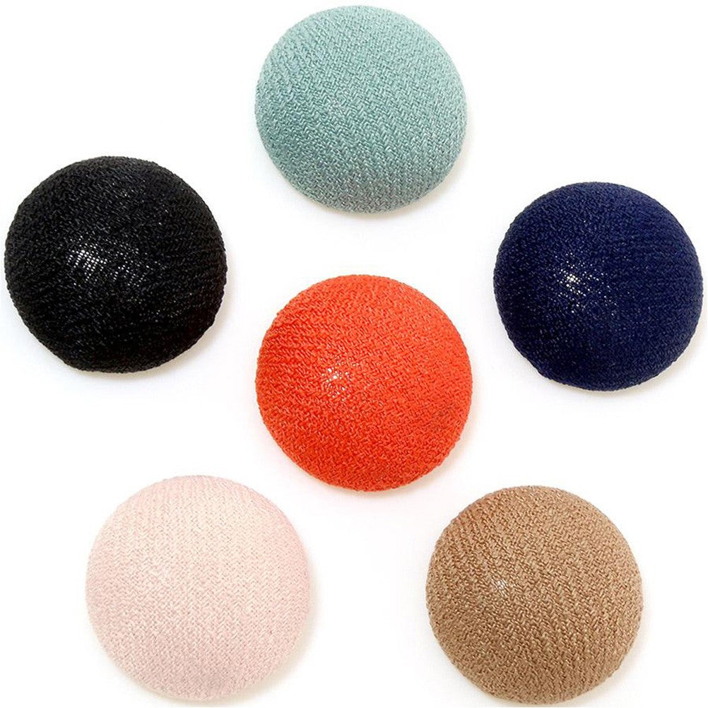 Bouton tissu à coller grand forme ronde (10 pièces)