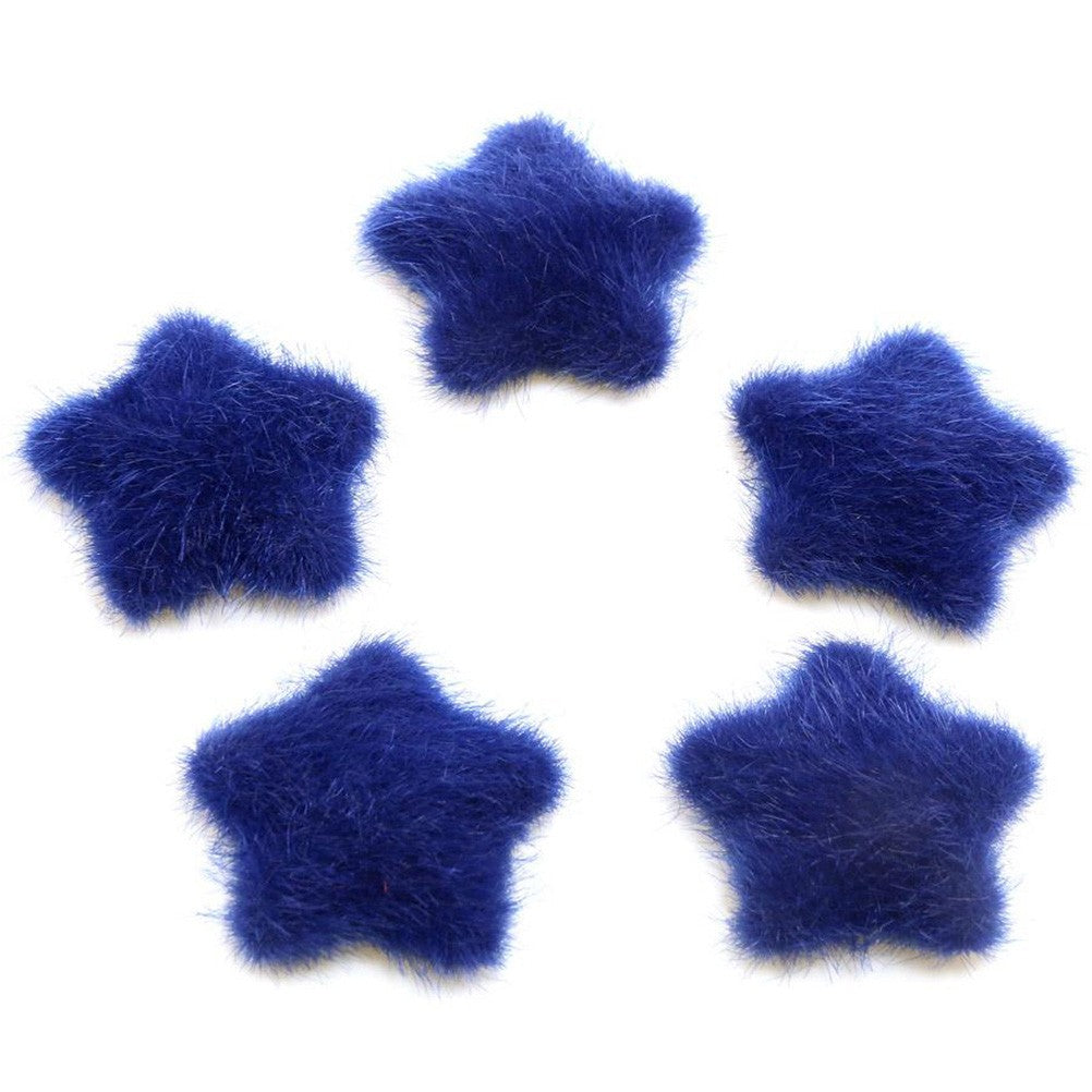 Bouton étoile velours à coller accessoire bijoux (5 pièces)