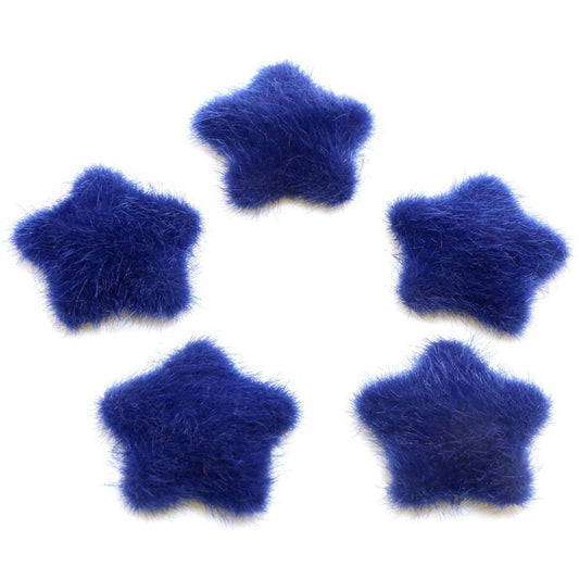 Bouton étoile velours à coller accessoire bijoux (5 pièces)