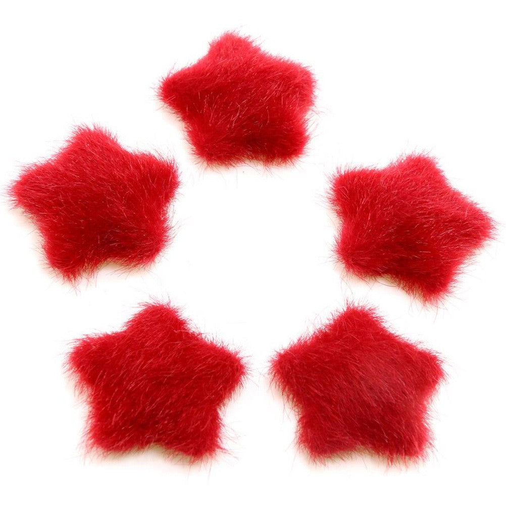 Bouton étoile velours à coller accessoire bijoux (5 pièces)