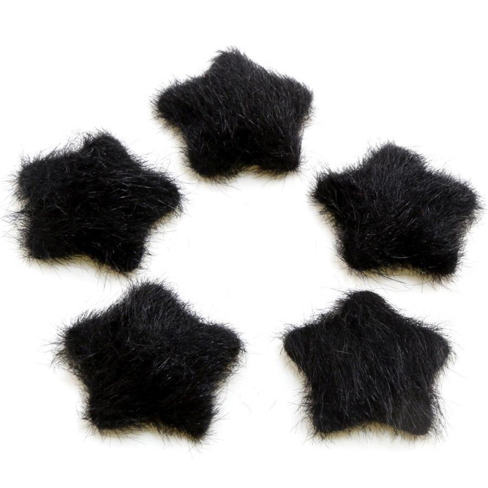 Bouton étoile velours à coller accessoire bijoux (5 pièces)