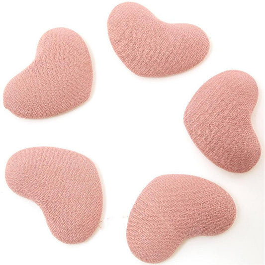 Bouton tissu cœur à coller accessoire bijoux (5 pièces)