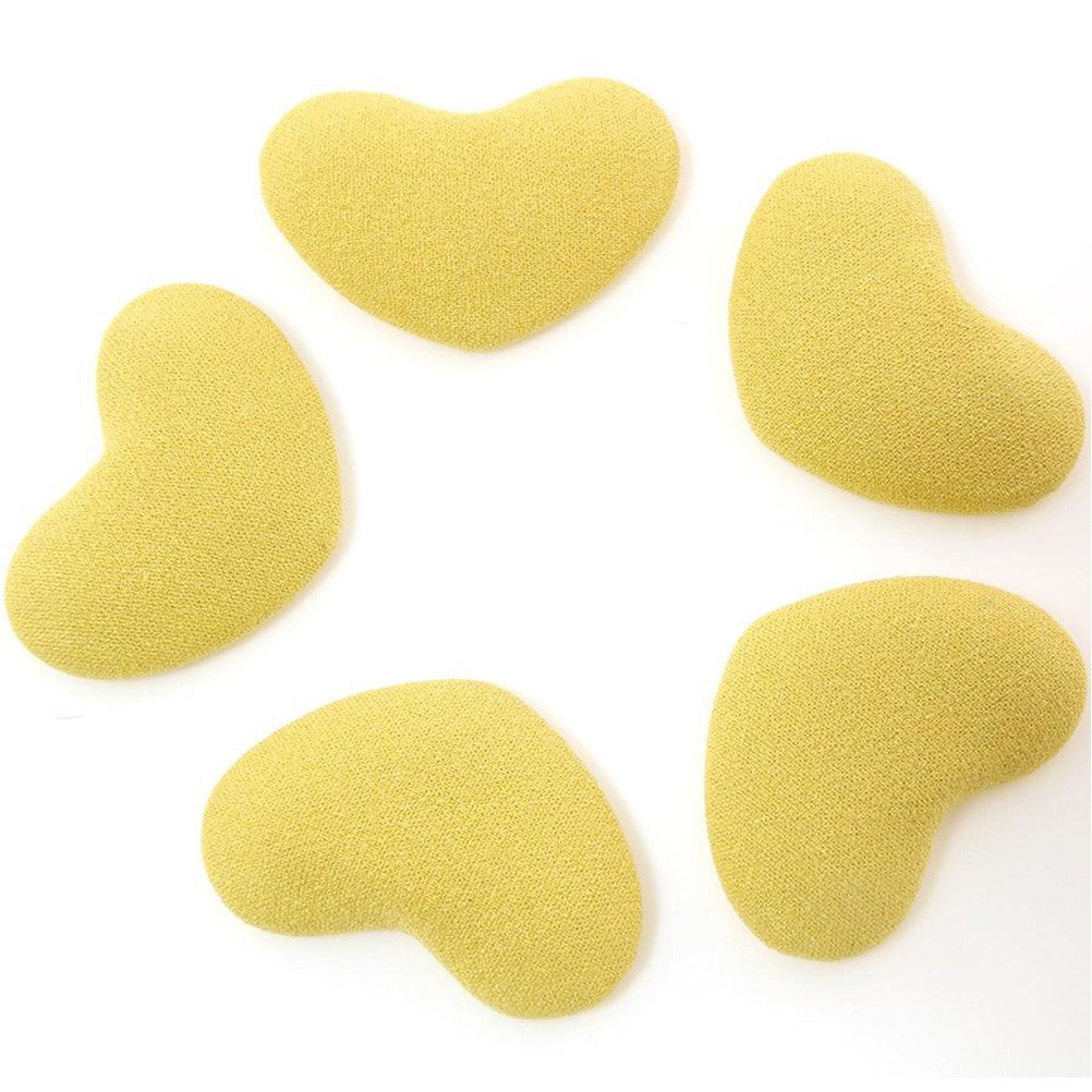 Bouton tissu cœur à coller accessoire bijoux (5 pièces)