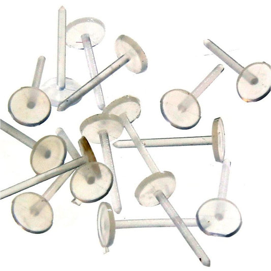 Clous d'oreilles plastique antiallergie 5 mm (50 pièces)
