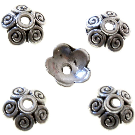 Calottes ornement perle 5 spirales (20 pièces)