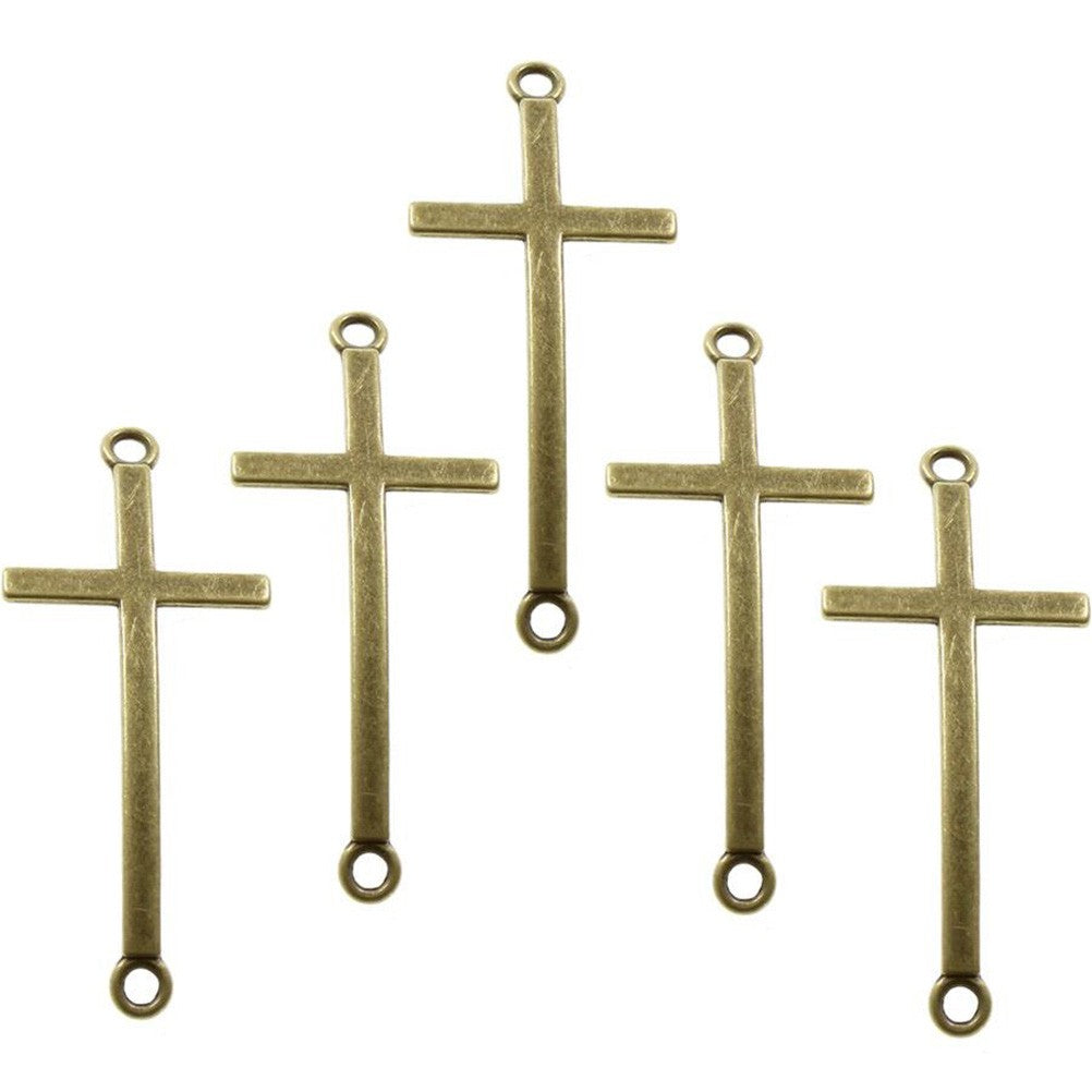 Connecteurs bracelets Croix (5 pièces)
