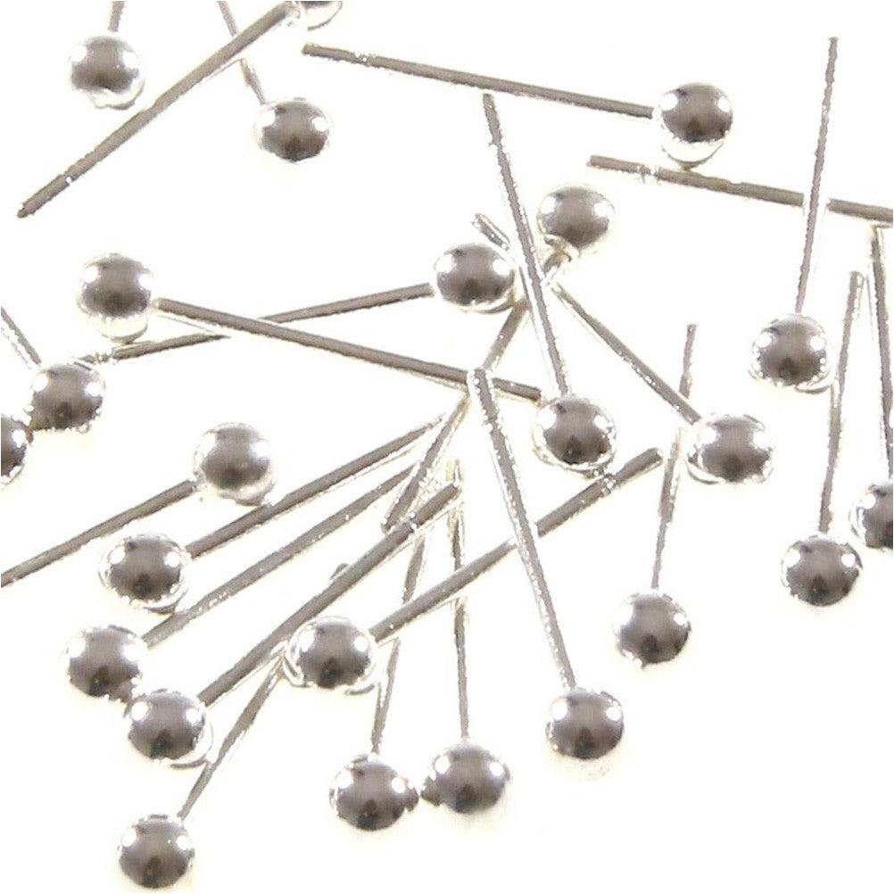 Clous d'oreilles support boucle boule 19 x 2 mm (50 pièces)