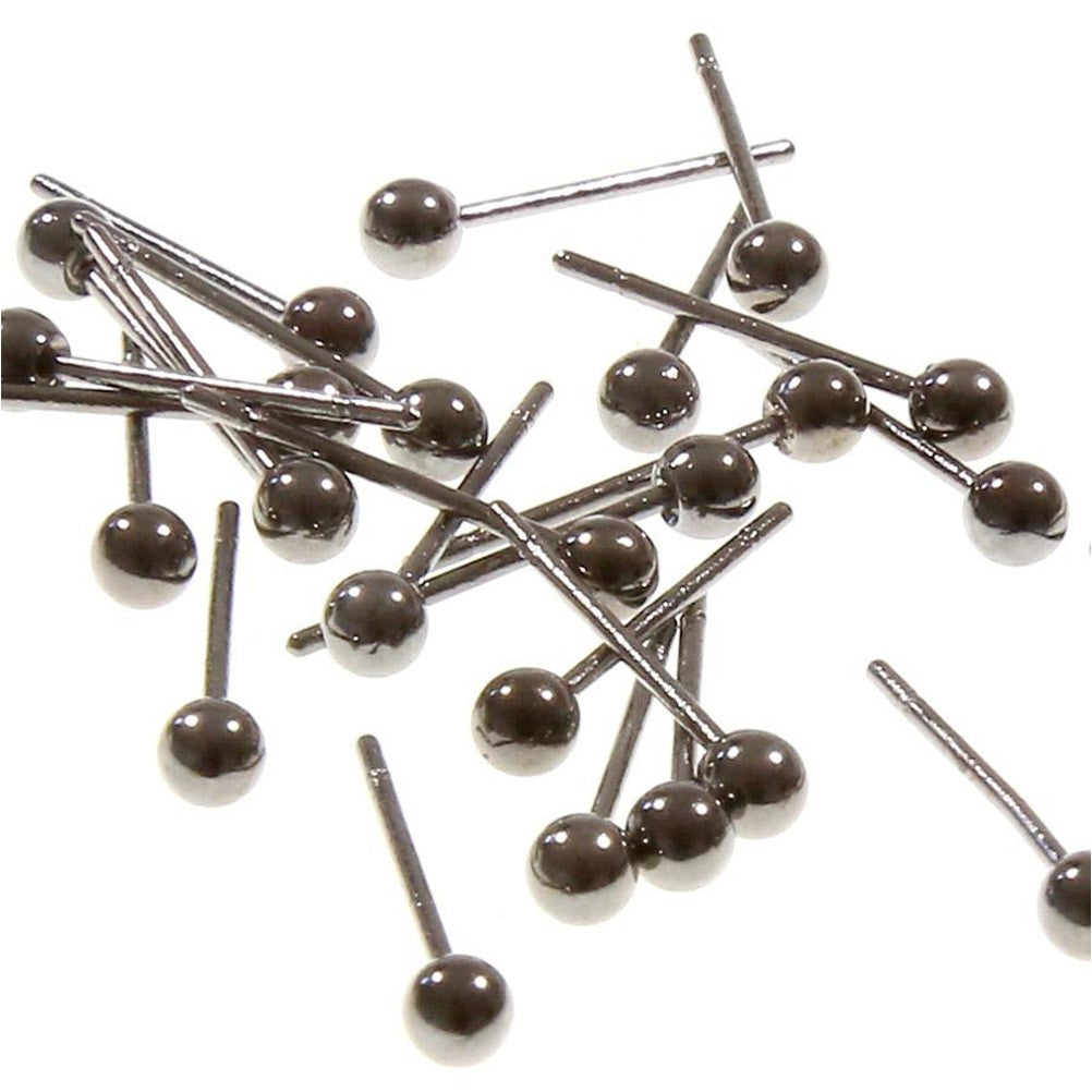 Clous d'oreilles support boucle boule 19 x 2 mm (50 pièces)