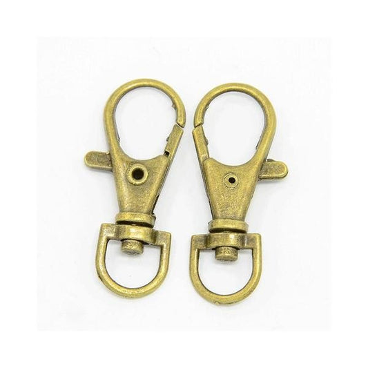 Mousqueton porte clé rotatif 35 mm bronze (5 pièces)