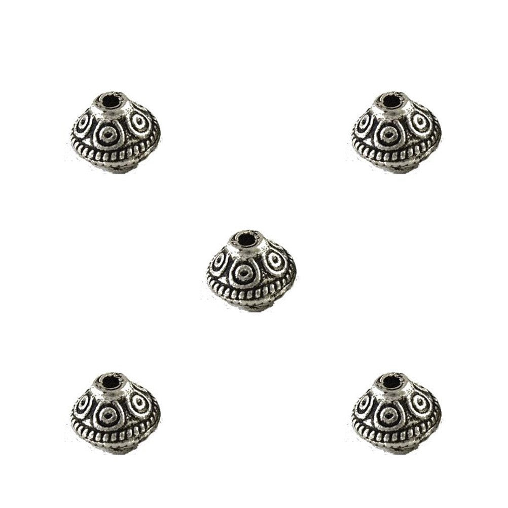 Perles toupie tibétaines en métal 6.5 x 7 mm