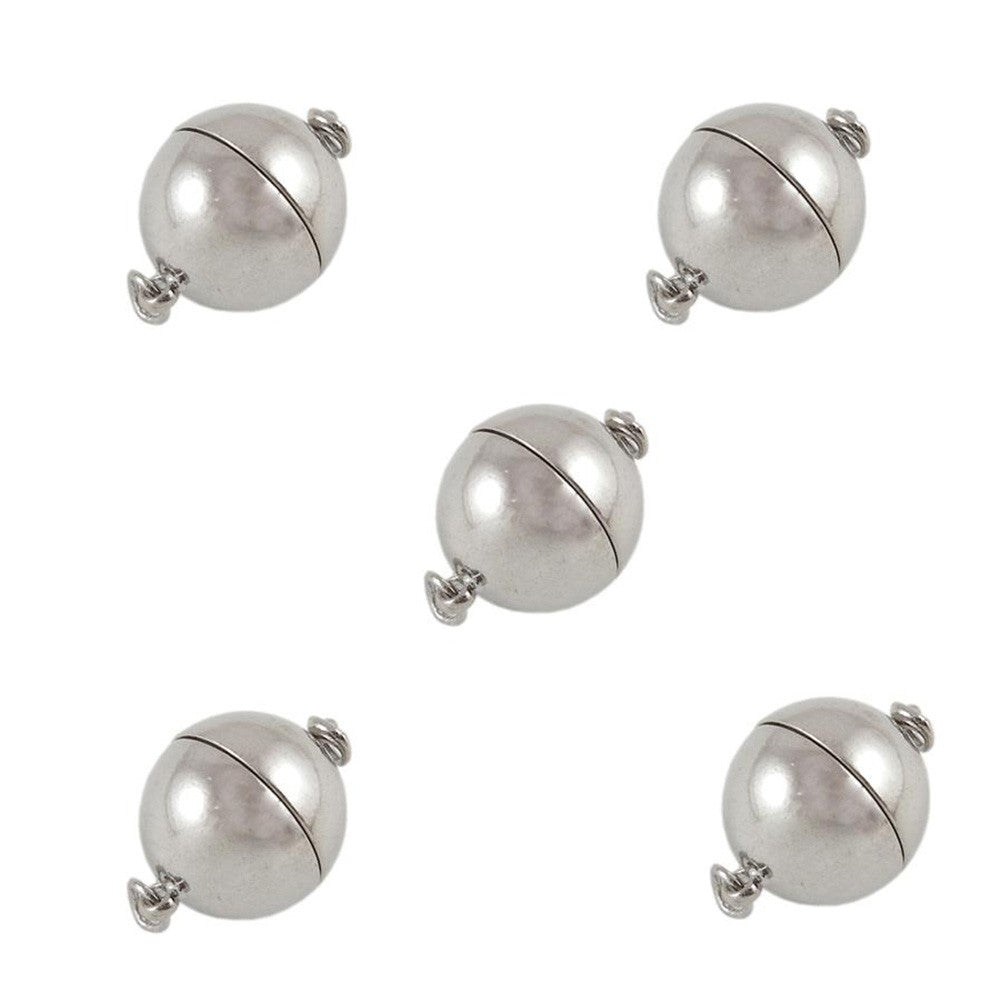 Fermoir magnétique Sphère en laiton 19 x 12 mm (5 pièces)