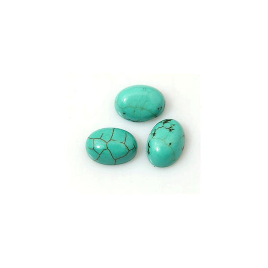 Pierre synthétique turquoise ovale 8 x 6 mm (5 pièces)