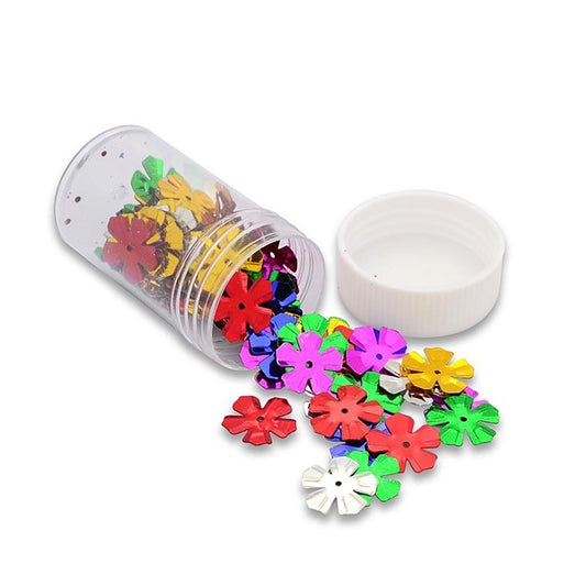 Flacon de perles paillettes fleurs 13 ,5 mm (60 pièces)