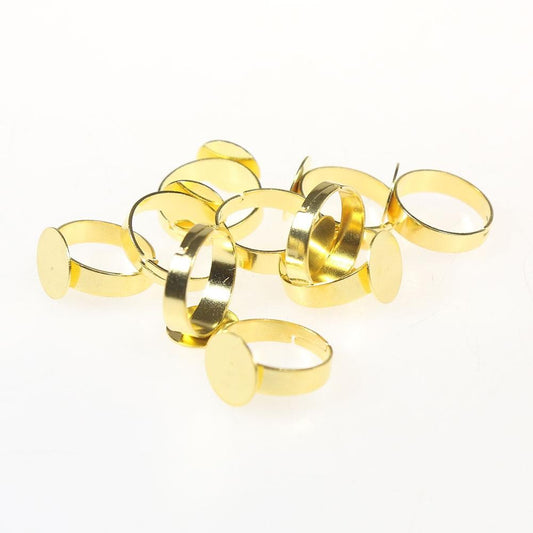 Supports de bagues réglables pour la création de bijoux tamis 12 mm (10 pièces)