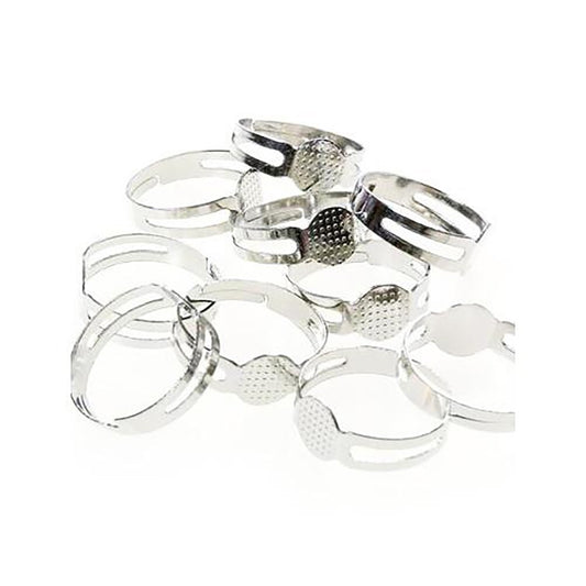 Supports de bagues réglables pour la création de bijoux tamis 8 mm (10 pièces)