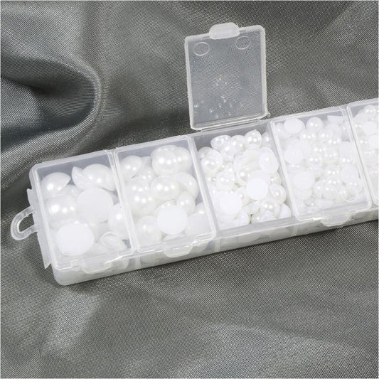 Kit cabochons perles crème plusieurs tailles (1000 pièces)