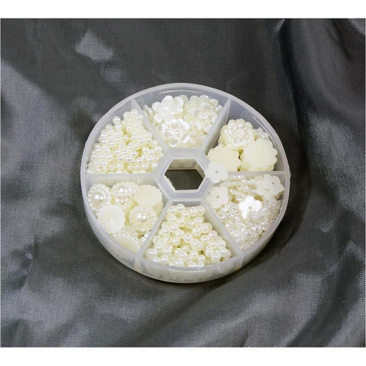 Kit accessoires fleurs nacrées à coller (240 pièces)