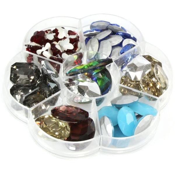 Kit cabochons en verre formes variées (70 pièces)