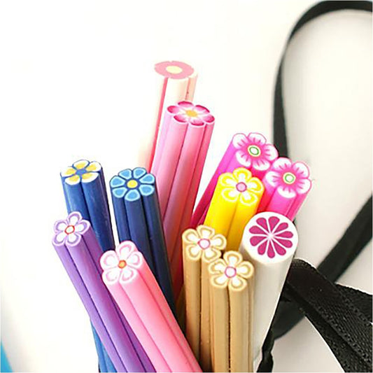 Canes fleurs en pâte polymère pour ongles et bijoux (10 pièces)