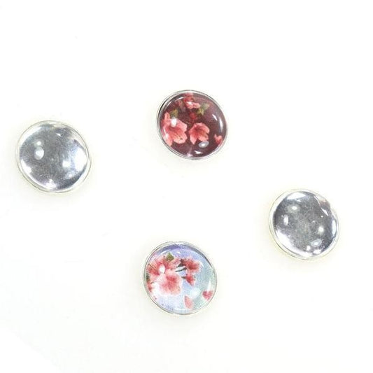 Kit cabochon verre et support rond plat 22 mm (10 pièces)