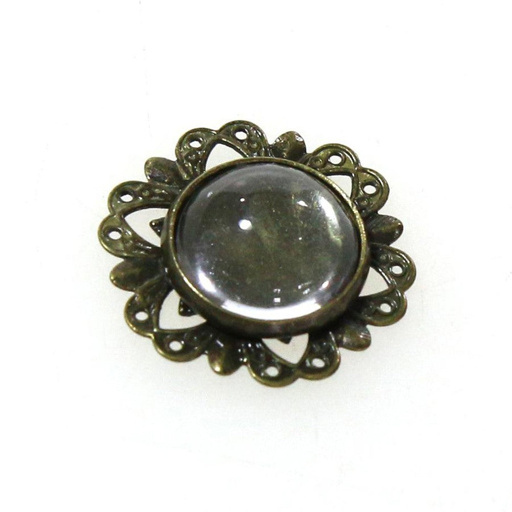 Kit cabochon verre support rond rosace 20 mm (10 pièces)