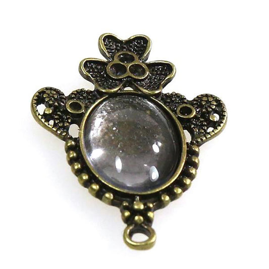 Kit cabochon verre support Daisy 39 x 28 mm (10 pièces)