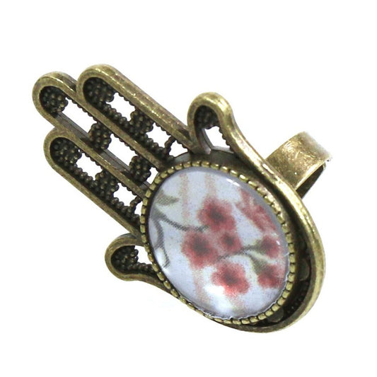 Kit support bague Fatma cabochon verre 41x29,5 mm (10 pièces)