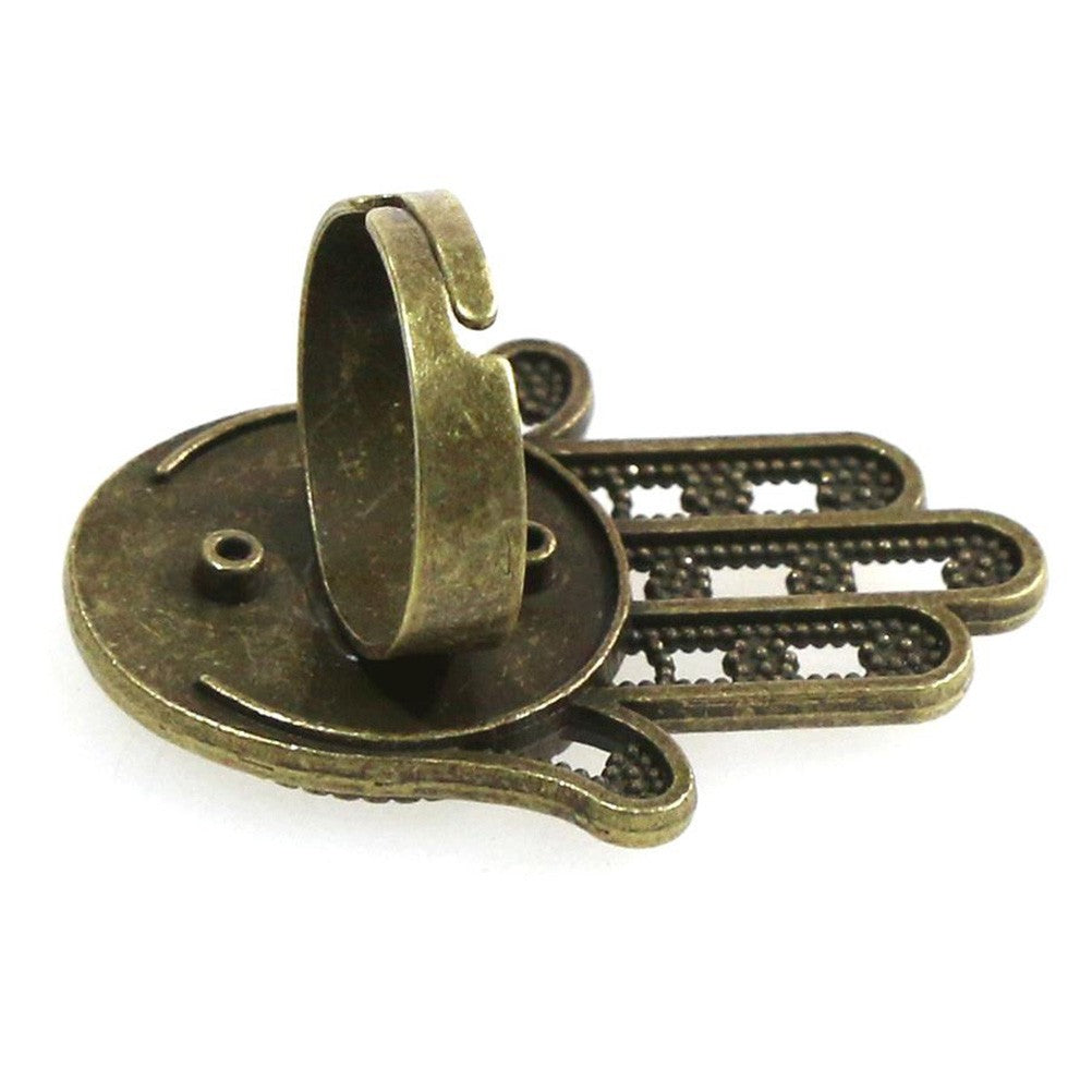 Kit support bague Fatma cabochon verre 41x29,5 mm (10 pièces)